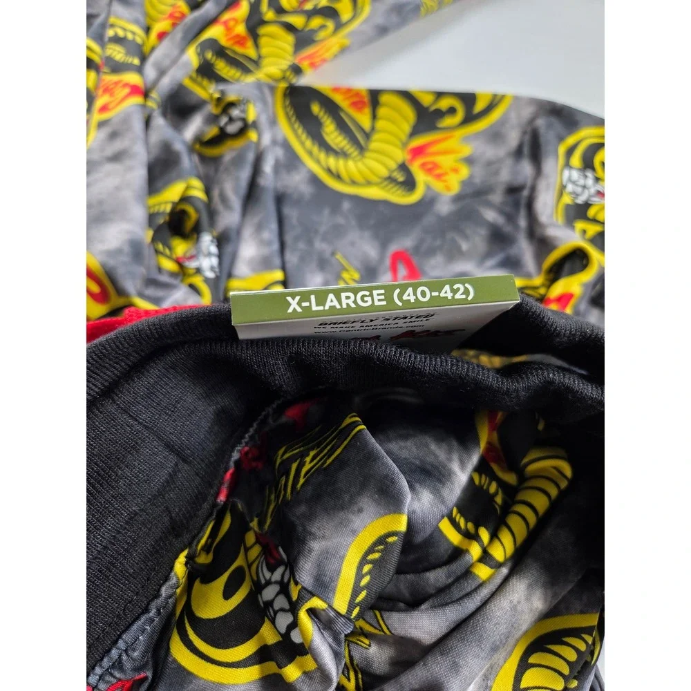 Cobra Kai Mens Sleep Pants XL Grey Tie Dye Joggers Briefly Stated Karate Kid