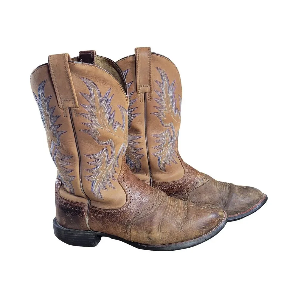 Ariat Men's Heritage Crepe Toe Cowboy Boots Size 9D Needs New Sole