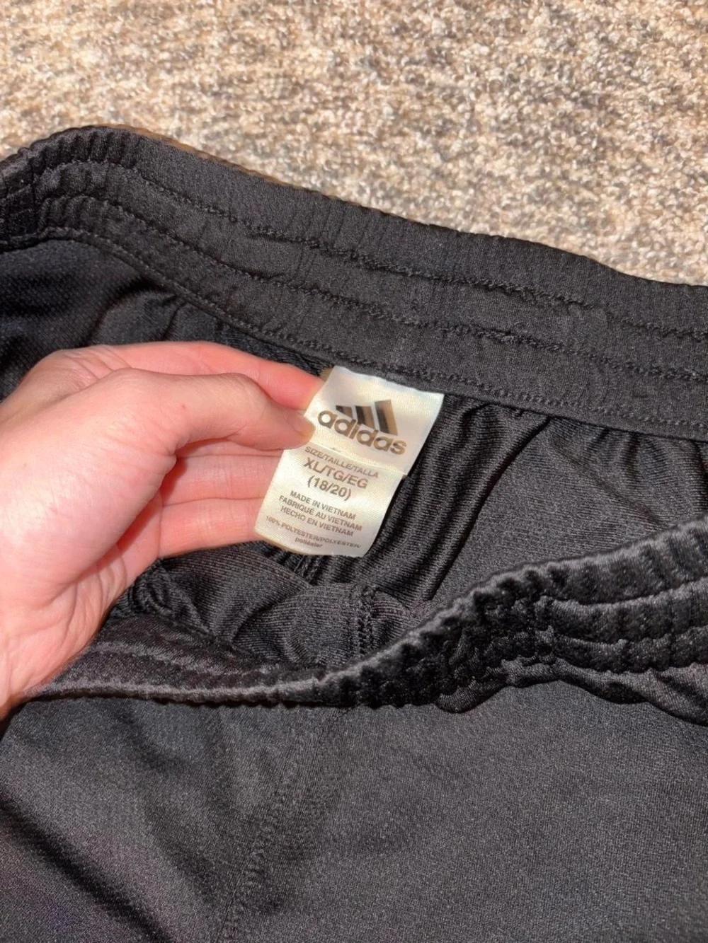 Adidas Black Athletic Shorts with White Logo