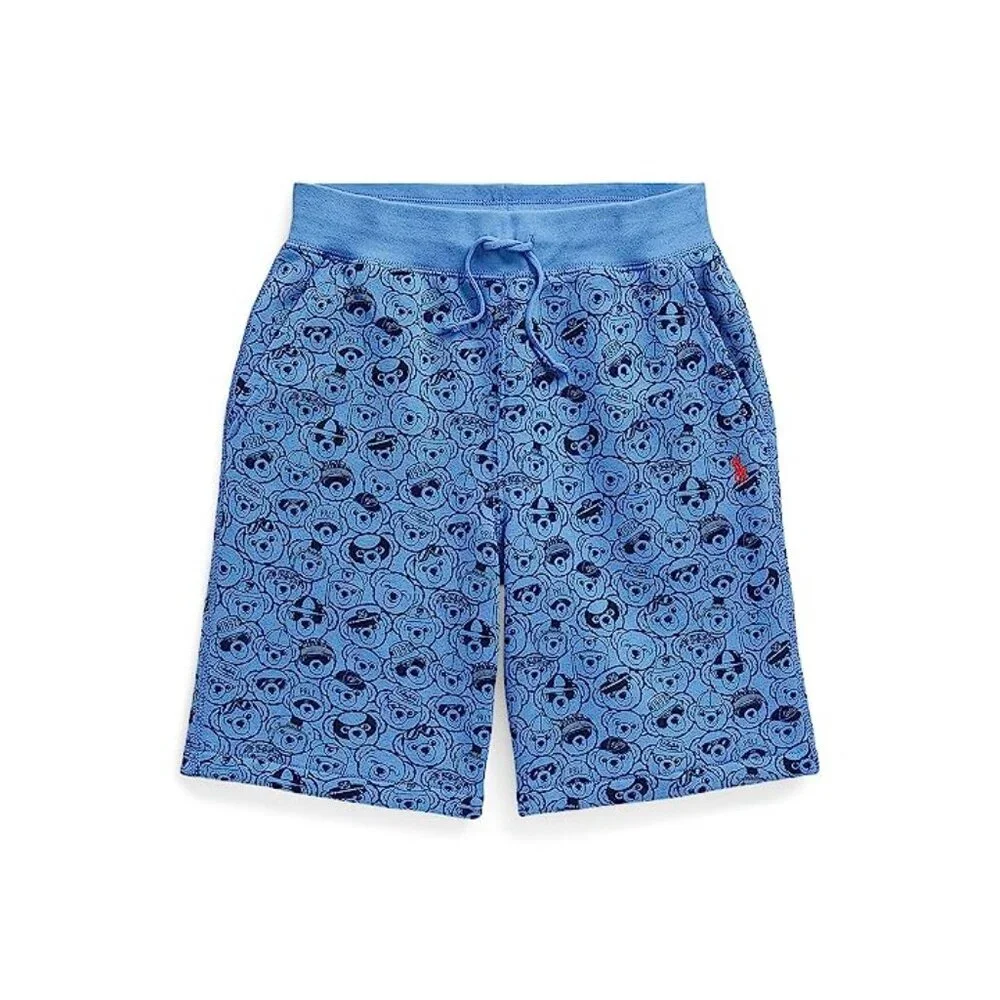 NWT Polo Ralph Lauren Boys Polo Bear Fleece Shorts, Navy Blue, Medium