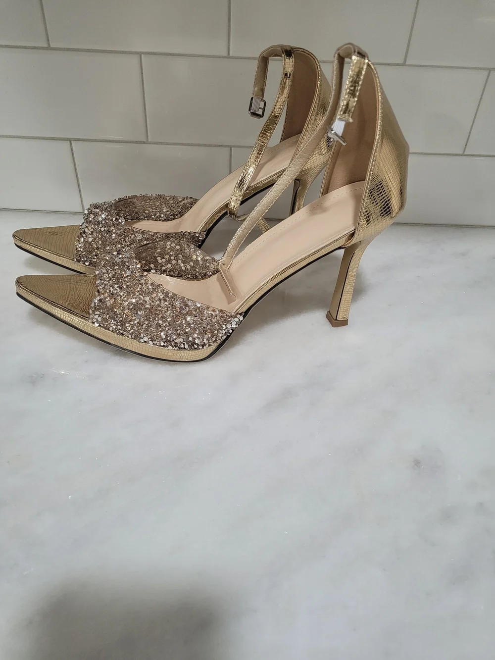 SHEIN sparkling crystal