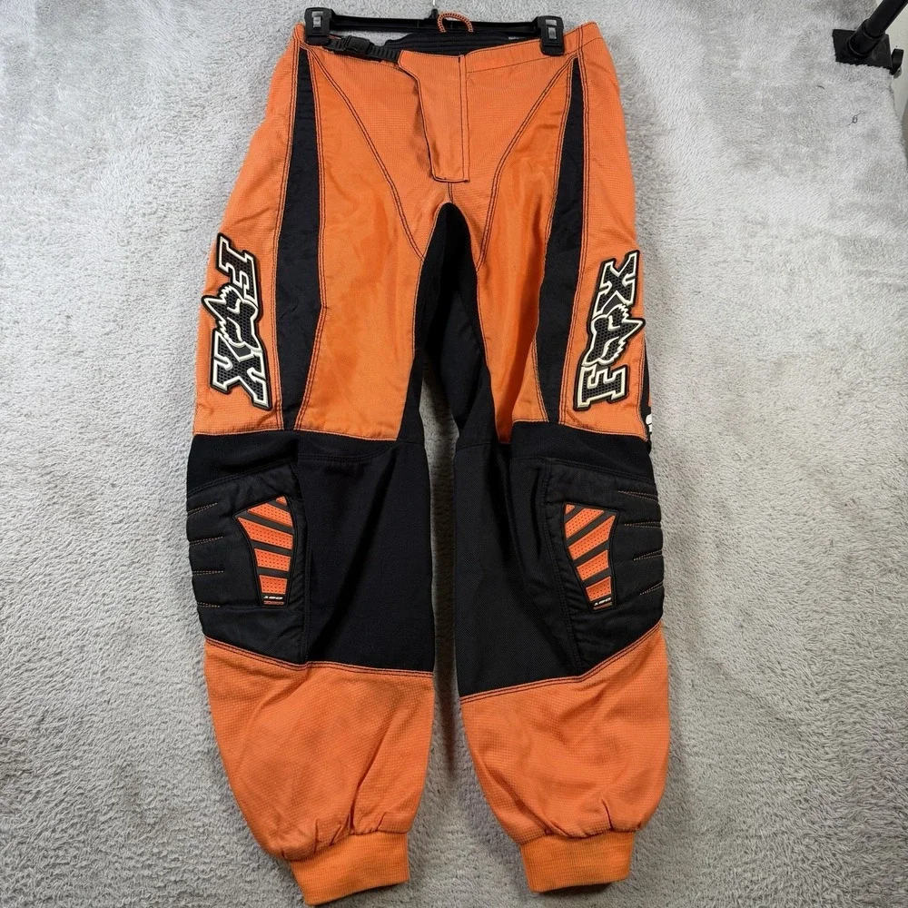 Fox Racing Pants Mens 30 Orange 180 Motocross ATV Riding Stretch Dirtbike