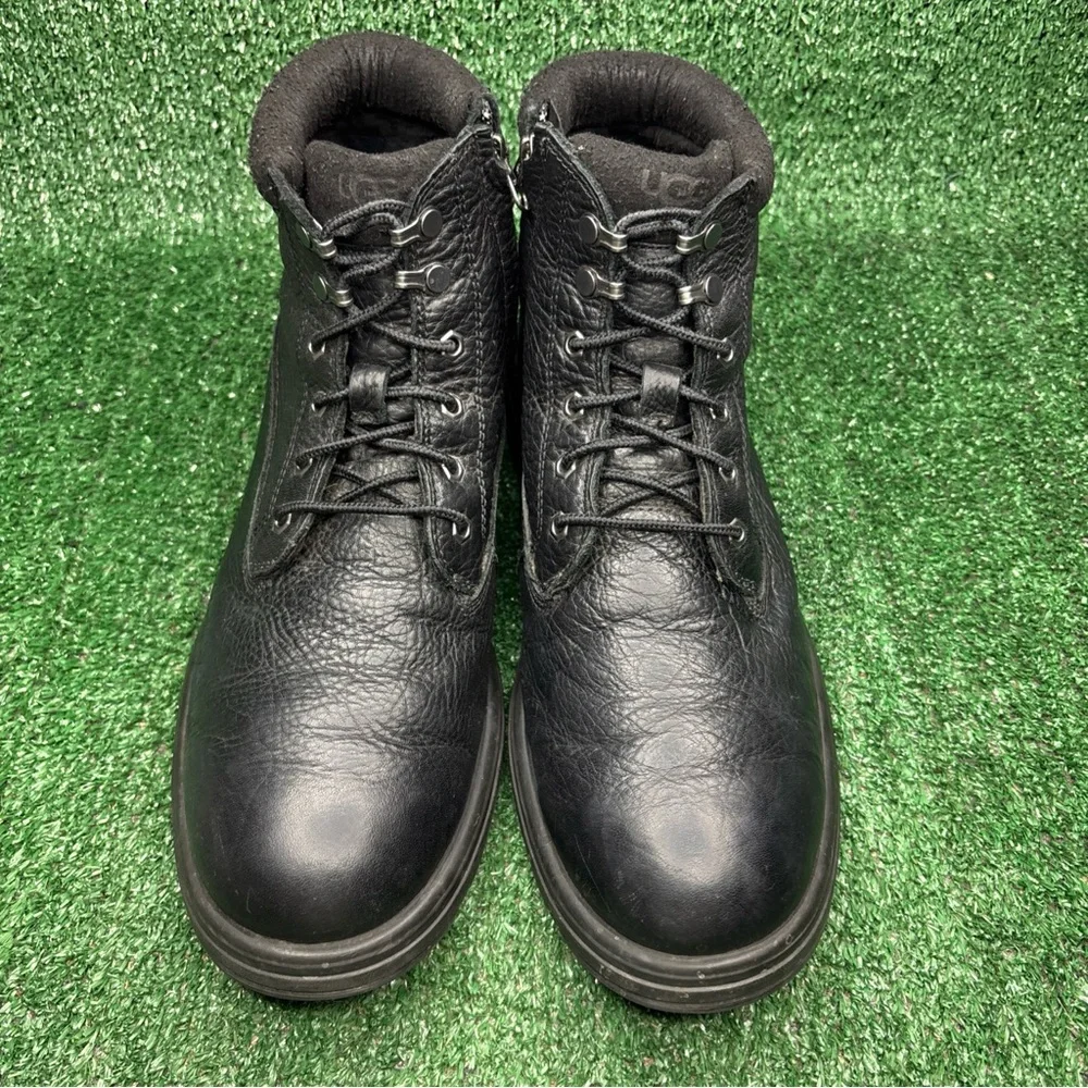 UGG Mens Biltmore‎ Mid Plain Toe Boots Black Leather Size 12 M