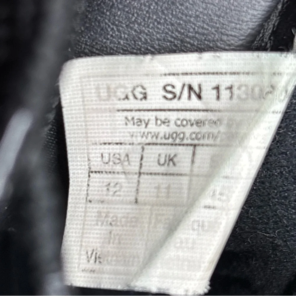 UGG Mens Biltmore‎ Mid Plain Toe Boots Black Leather Size 12 M