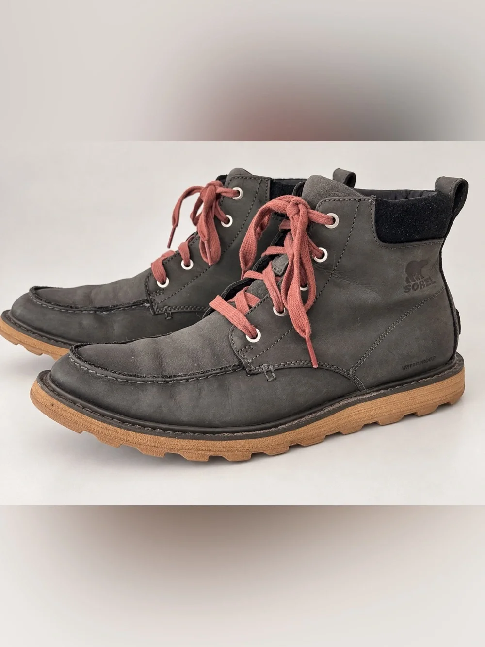 Sorel Men's Madson II Moc Toe Distressed Lace Up Outdoor Boots Size 10
