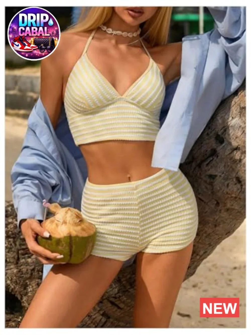 N/A striped tankini