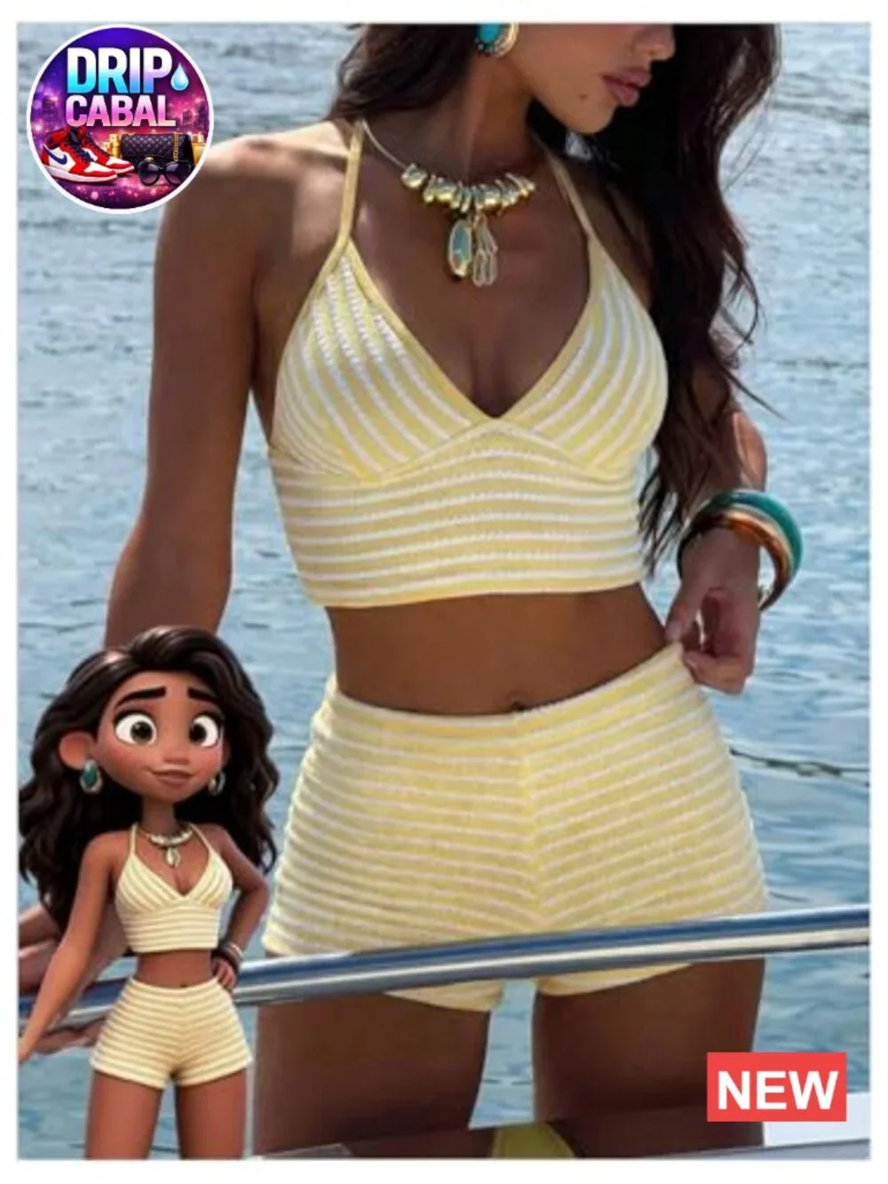 N/A striped tankini
