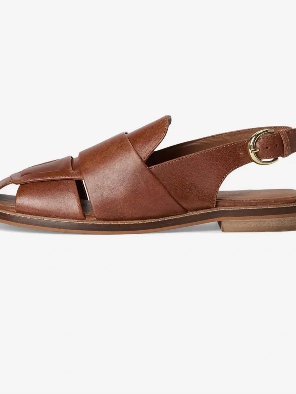 NEW Free People Womens Libby Fisher Sandals Brown Leather Strappy Slingback 9.5