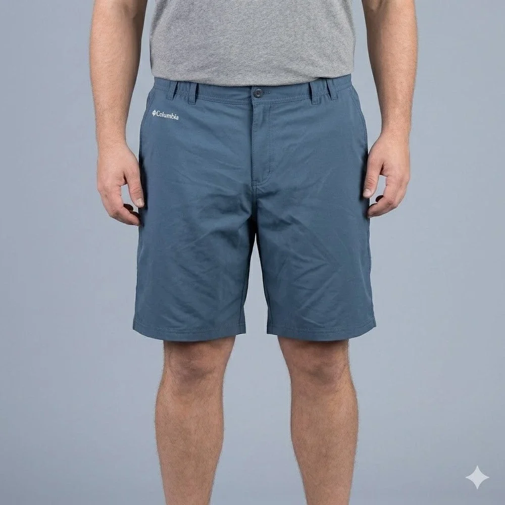 Columbia Freezer Coil Shorts Omni-Freeze‎ Blue Hybrid Hiking Golf Size 42