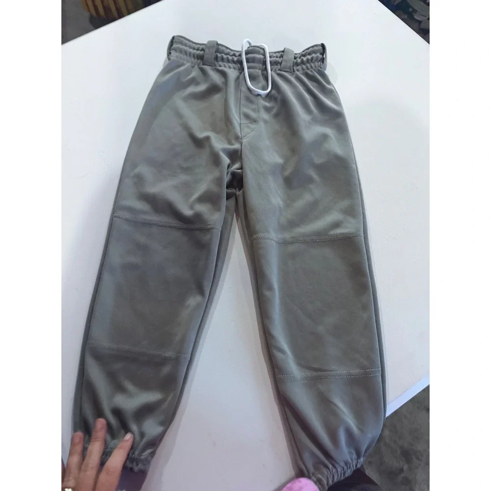 Rawlings Youth Baseball Pants Gray Elastic Waist Drawstring Medium 3H05