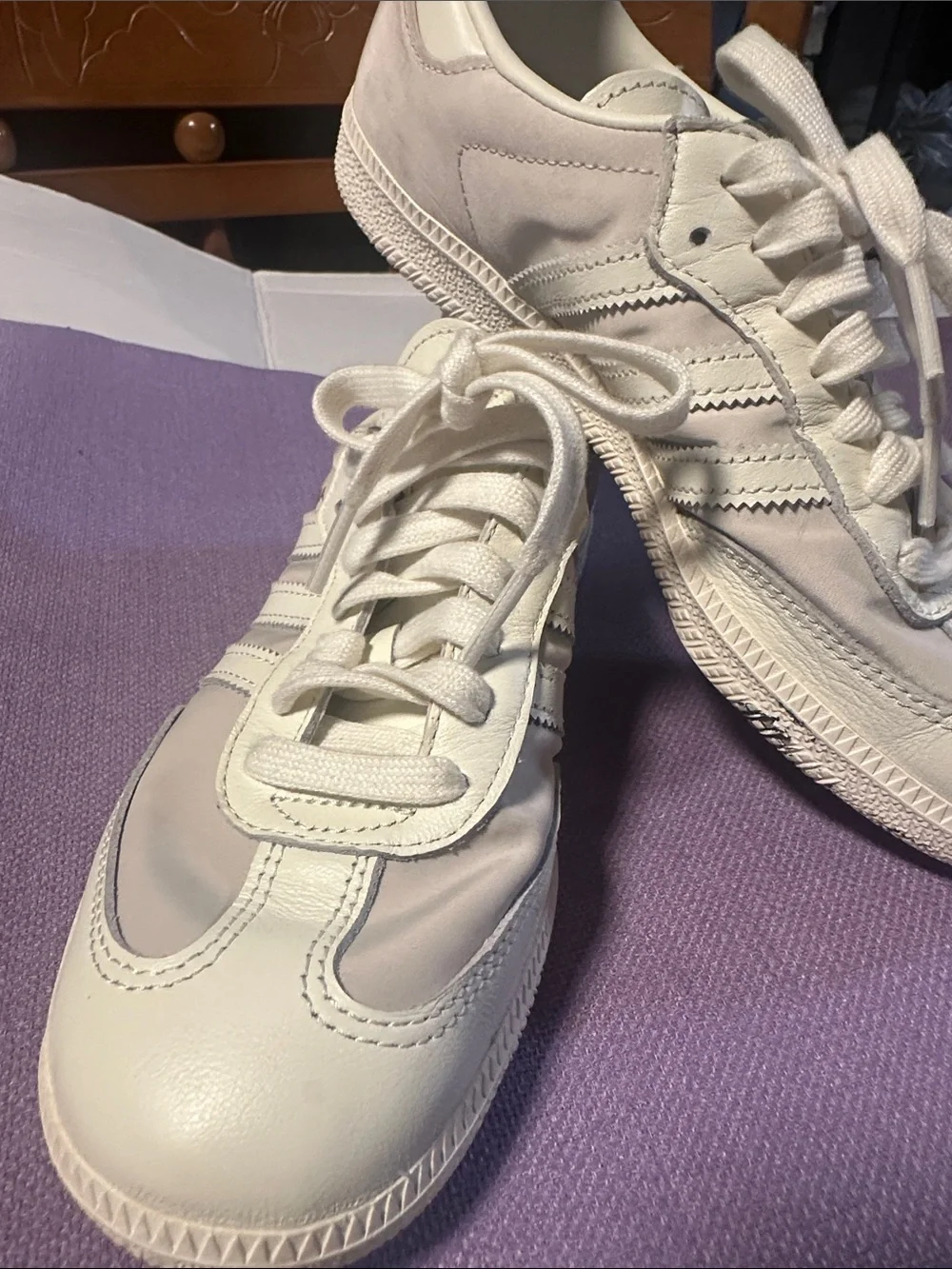adidas Men's Cream and Off-White Lace-Up Sneakers