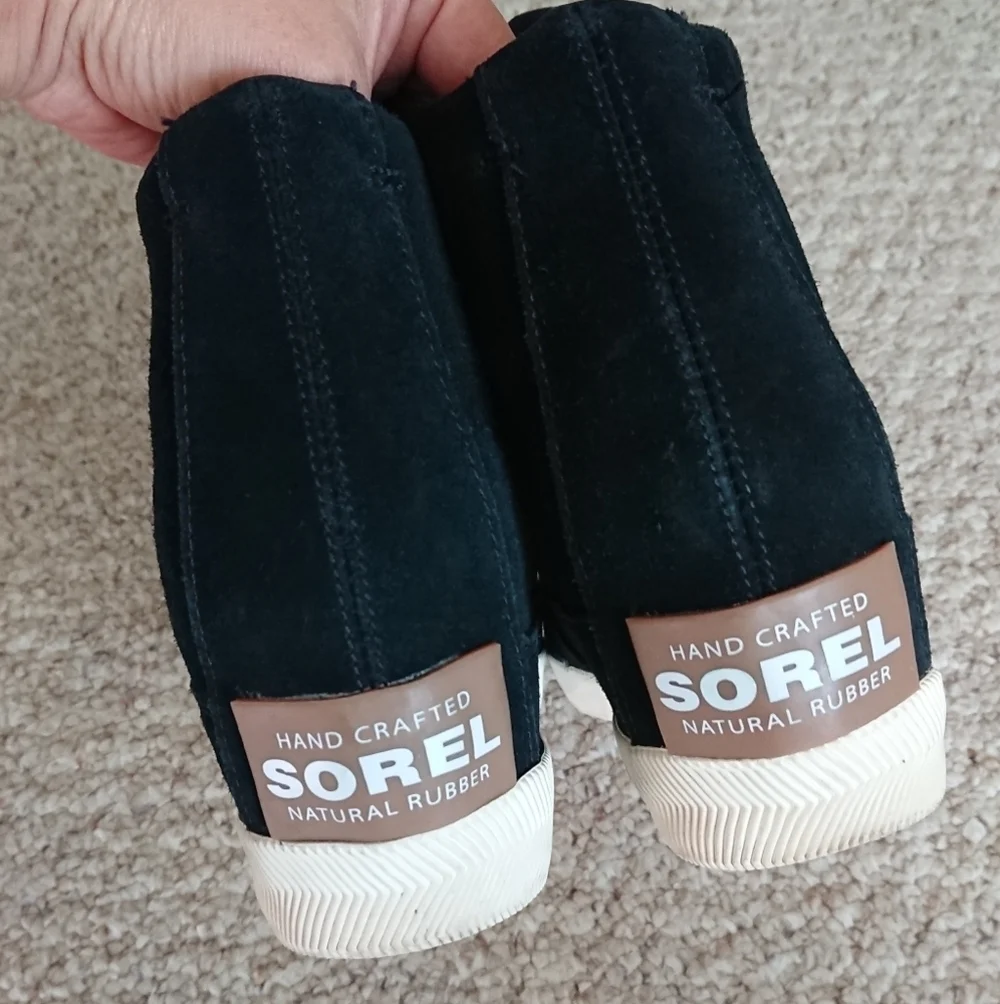 SOREL black suede Out N About Wedge II Shoe size 9.5