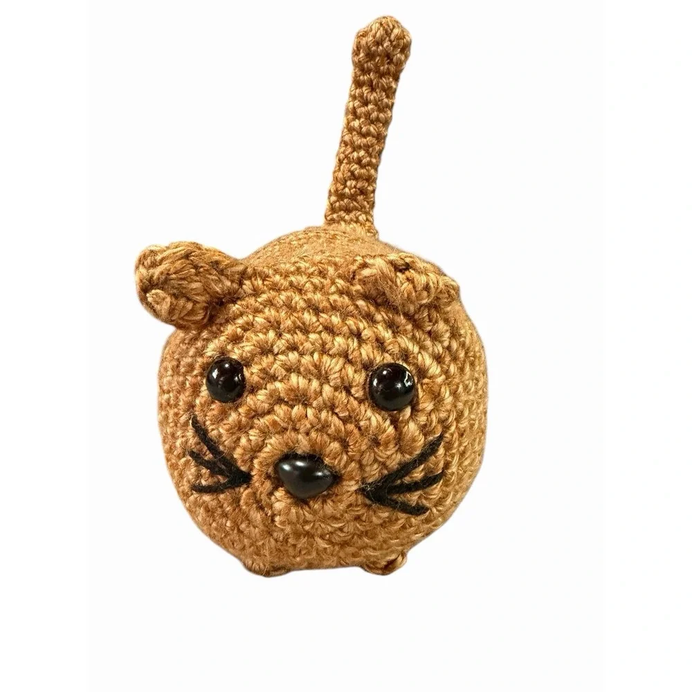 New Handmade Crochet Plushie Cat Kitten brown orange