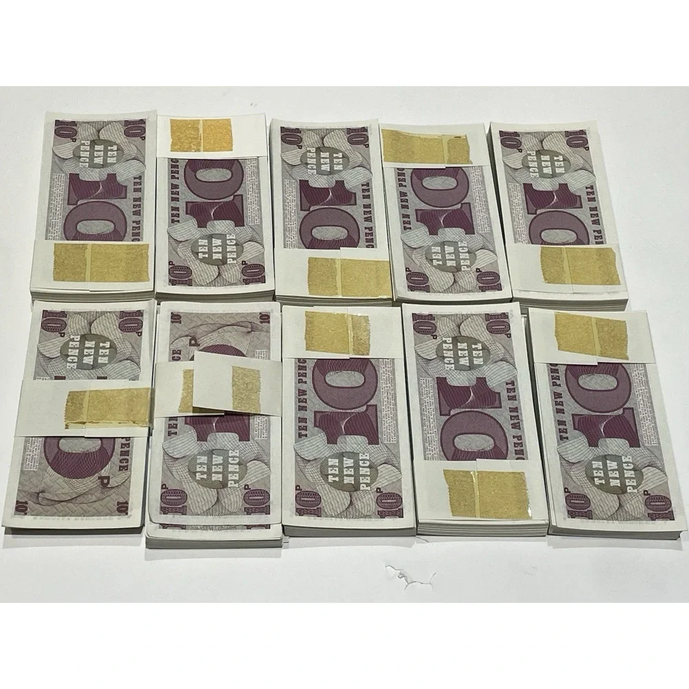 1972 British Armed Forces Special Vouchers 10 New Pence 6th Series Brick of 1000