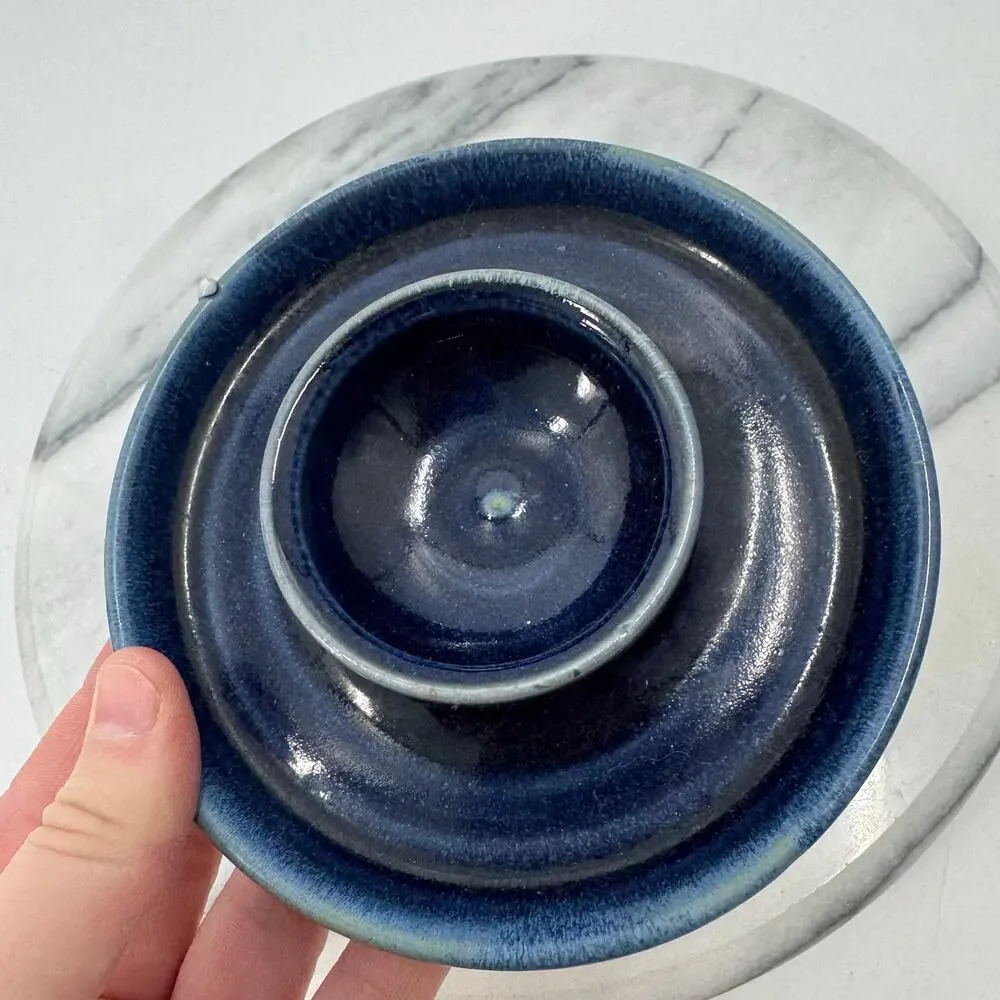 Handmade Ceramic Stoneware blue dish