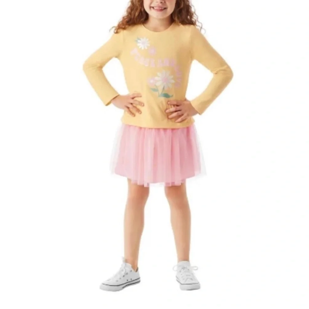 MEMBERS Mark Girls 2-piece Long Sleeve Graphic Shirt & Tutu - 8