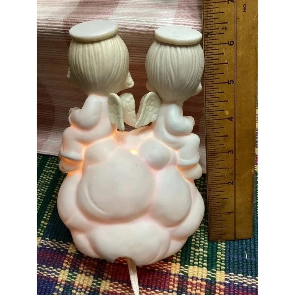 Precious Moments My Guardian Angels Ceramic Night Light 1984 Nursery Decor