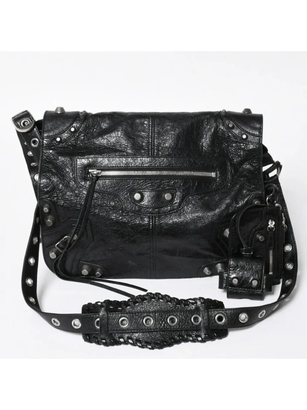 Balenciaga Le Cagole Medium Shoulder Bag Black Silver
