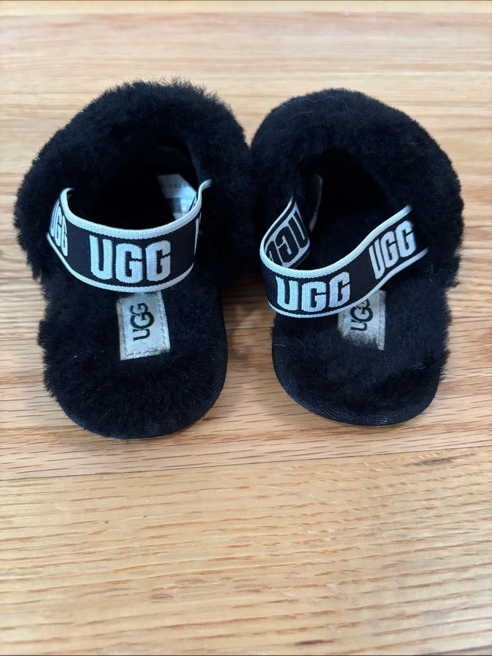 UGG Toddler Fluff Yeah Slide - Black (Size 9T)