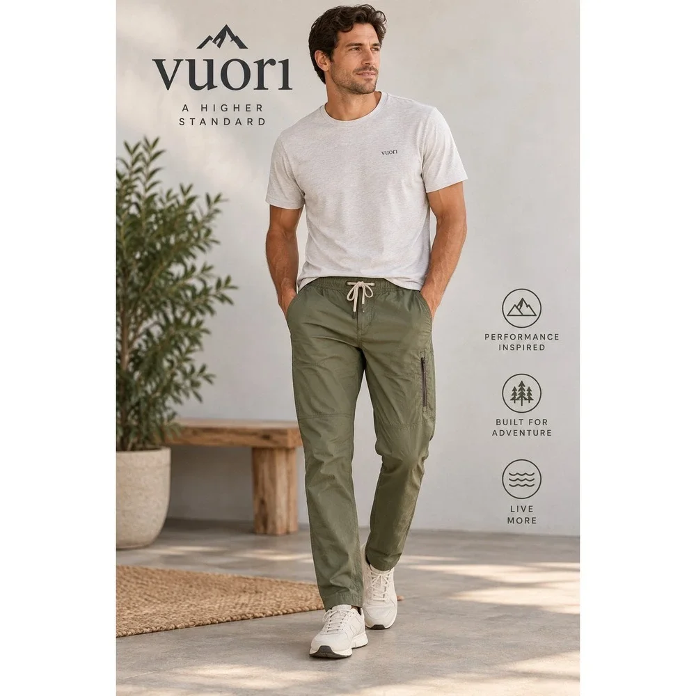 Vuori Pants Mens Ripstop Climber Slim Green V412 Hiking Camp Canvas Size XL