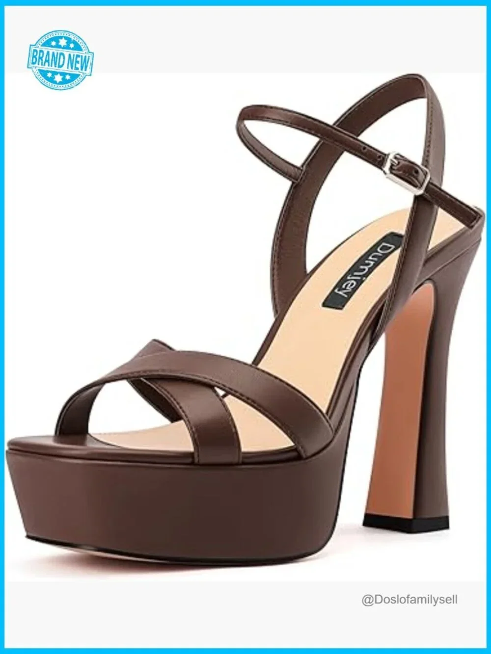 Chunky Platform Heeled Sandals Open Toe Ankle Strap Dress Shoes Wedding Work