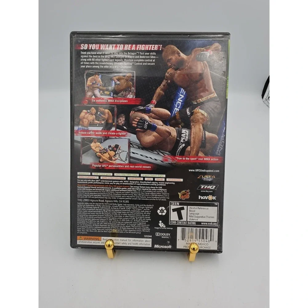 UFC 2009 Undisputed Microsoft Xbox 360 THQ Fighting Game Manual Included Tested