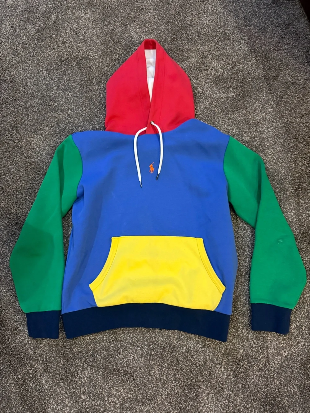 Ralph Lauren Colorblock Men’s Hoodie in Blue, Green, Red & Yellow