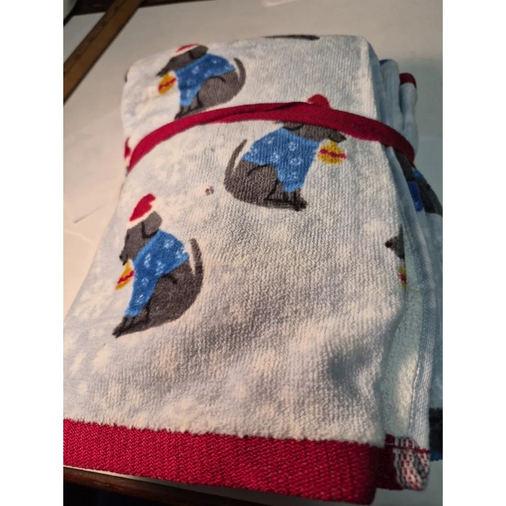 Dachshund Dog Embellished Hand Towels Set of 2 Christmas Holiday