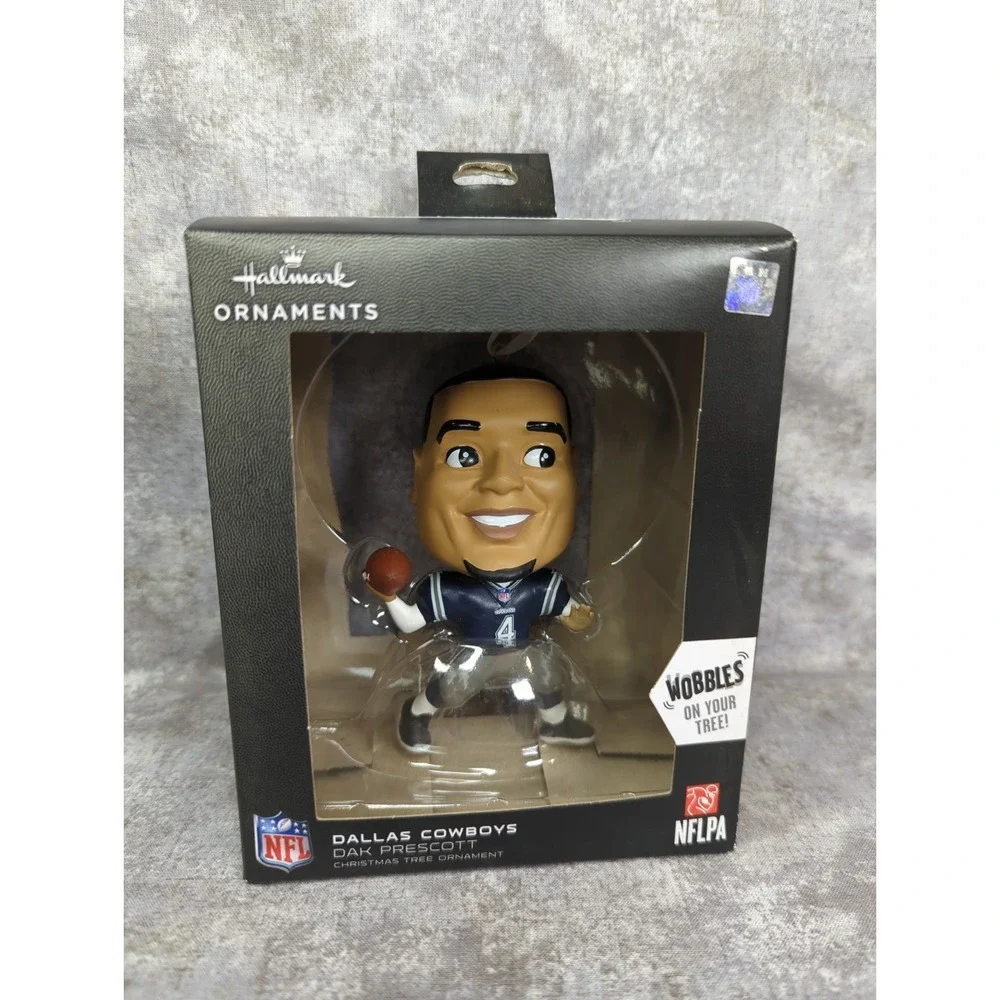 HALLMARK NFL DALLAS COWBOYS DAK PRESCOTT BOBBLE CHRISTMAS ORNAMENT NEW WITH BOX