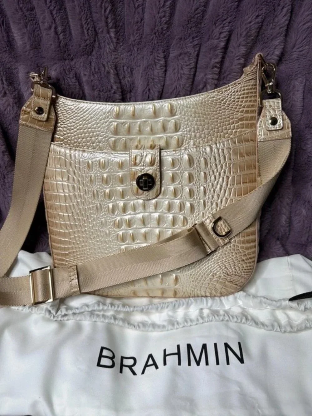Brahmin Leia Melbourne Small Leather Crossbody Bag