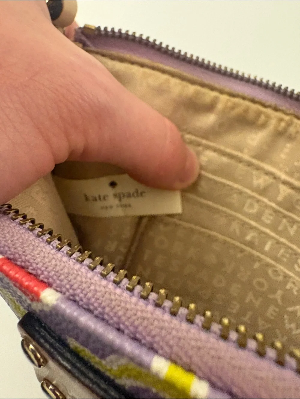 kate spade Red, Purple & Lime Patterned Wristlet