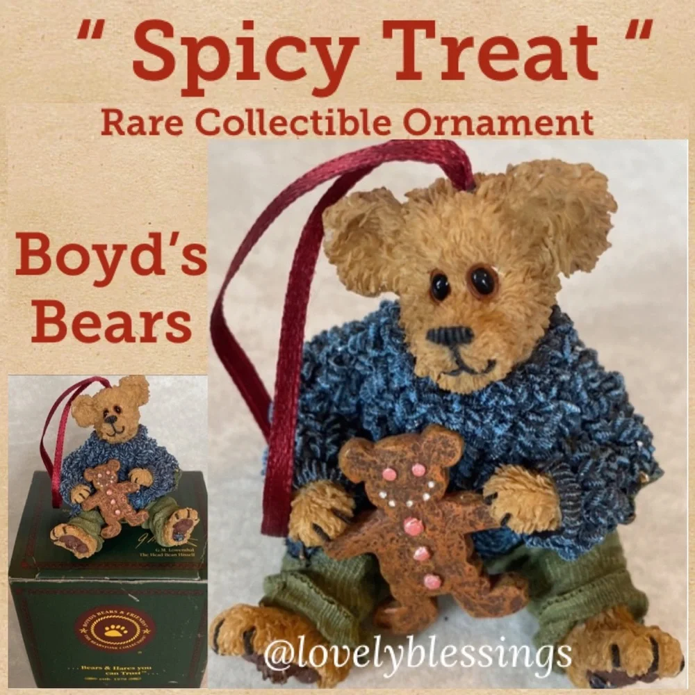 Boyd’s Bears Spicy Treat Kyle Beariman Vintage Collectible Christmas Ornament