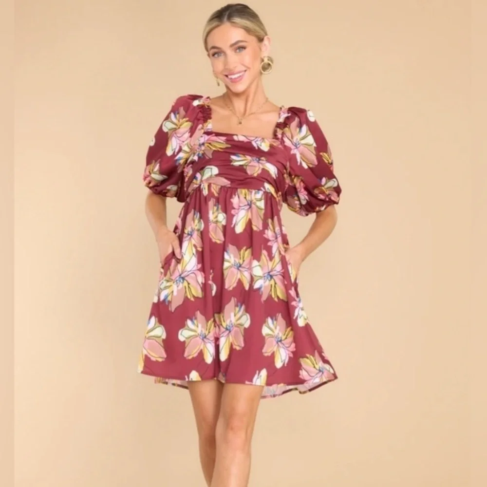 Crosby by Mollie Burch Hunter Puff Sleeve Mini Dress SZ XL NWOT