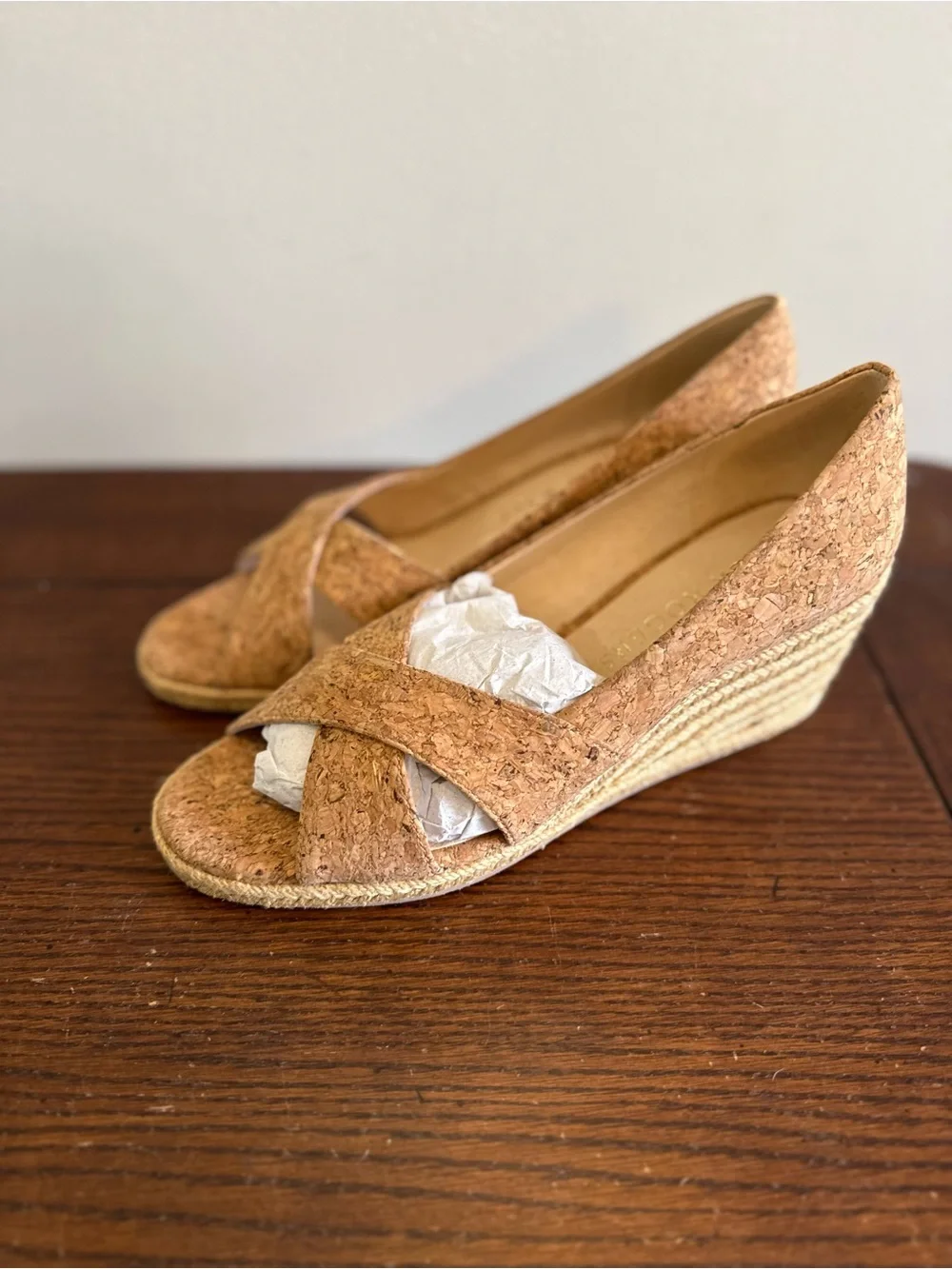 Jack Rogers Palmar Wedge Espadrille Peep-Toe Cork‎ Women's Shoes NEW