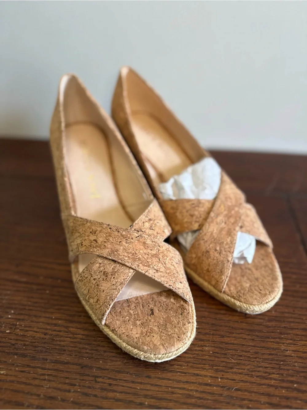 Jack Rogers Palmar Wedge Espadrille Peep-Toe Cork‎ Women's Shoes NEW