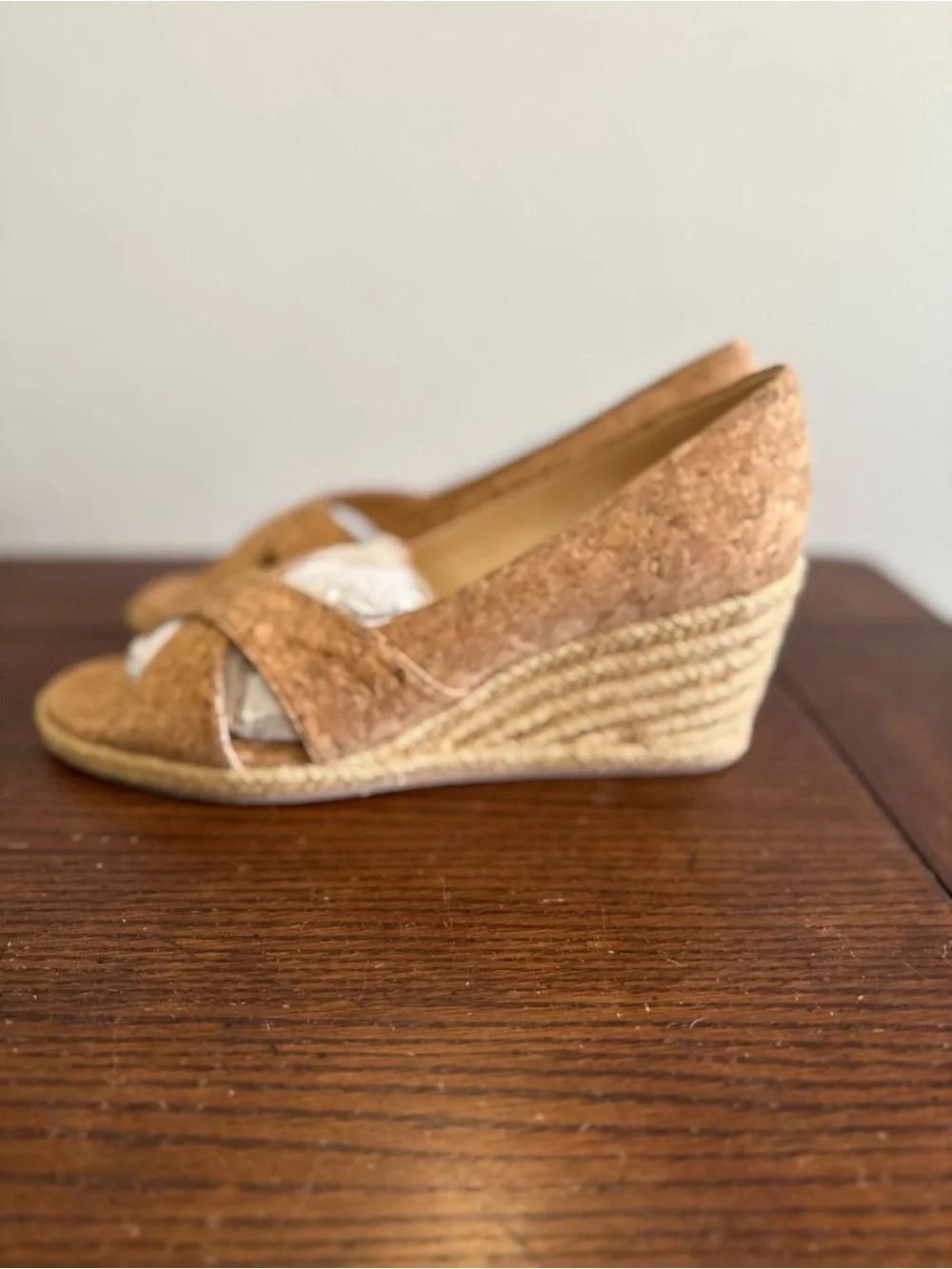 Jack Rogers Palmar Wedge Espadrille Peep-Toe Cork‎ Women's Shoes NEW