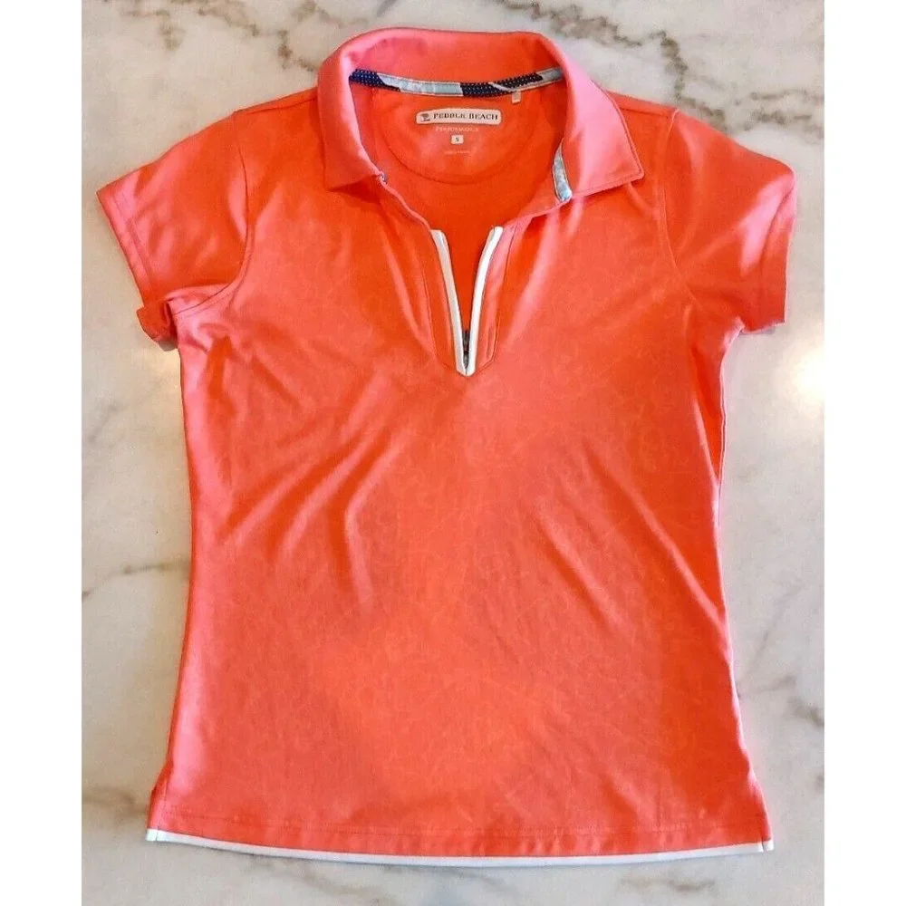 Pebble Beach Women’s Golf Polo Floral Print Shirt Size‎ Small
