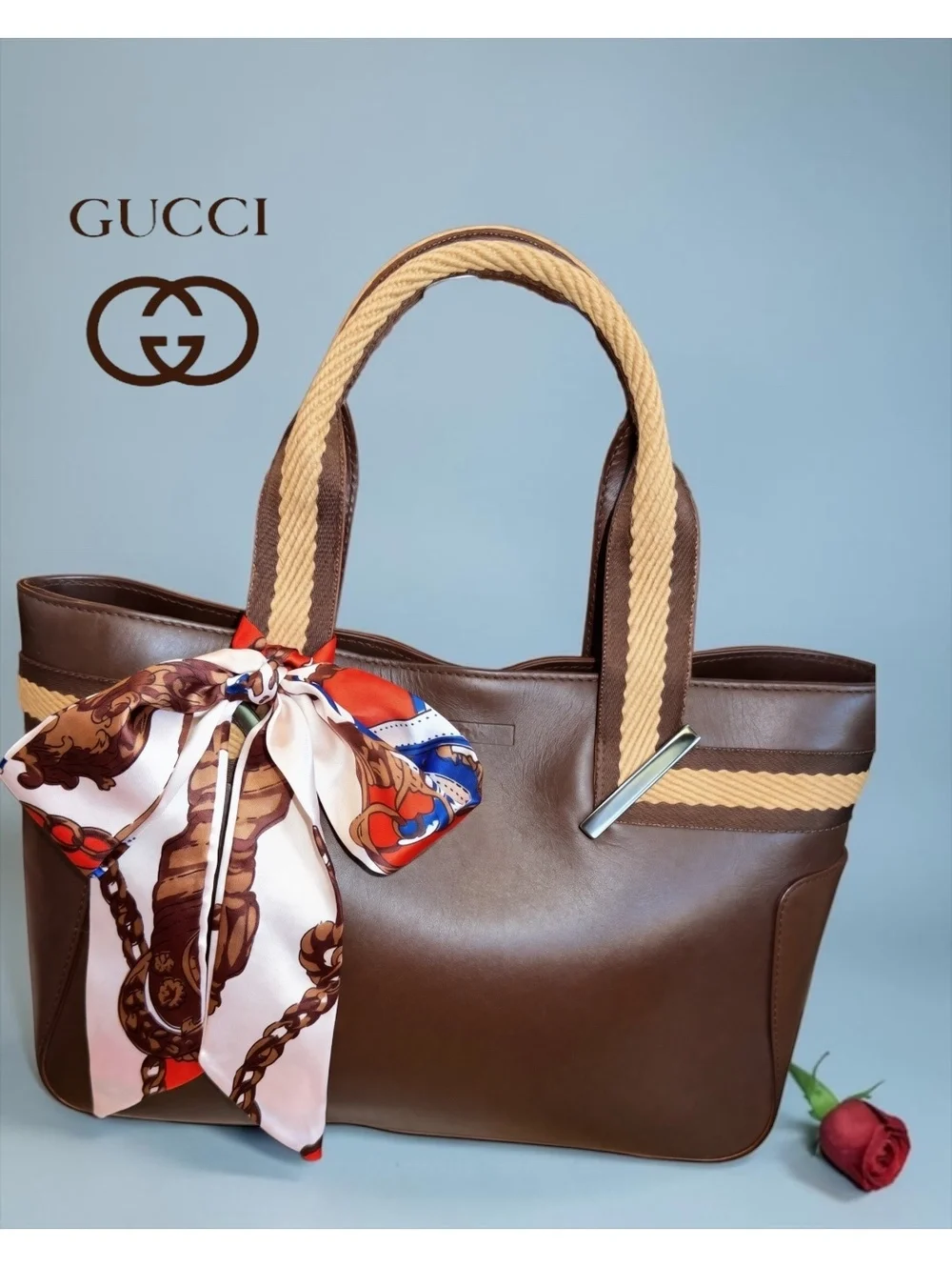 ✨ STUNNING Vintage Tom Ford Era Gucci Leather Web Tote with COA!✨