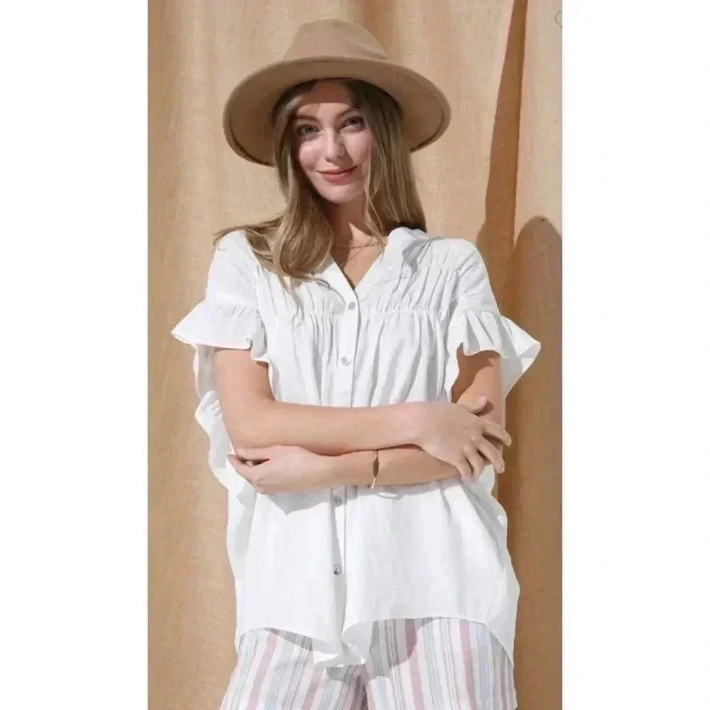 Cozy Co. Ruffle Blouse
