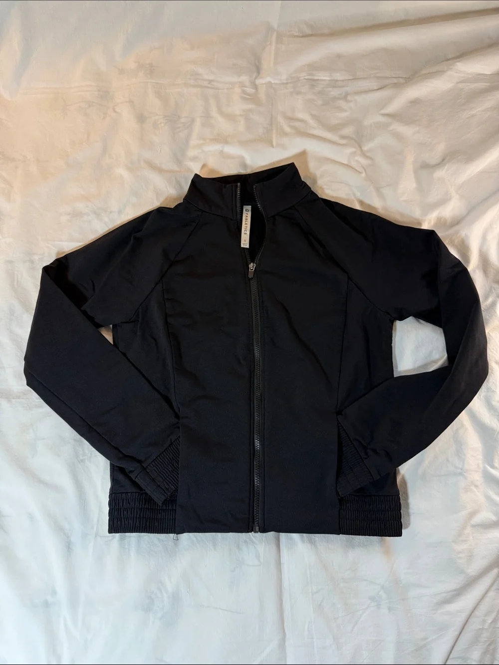 Fabletics Black High-Collar Full Zip Jacket Small