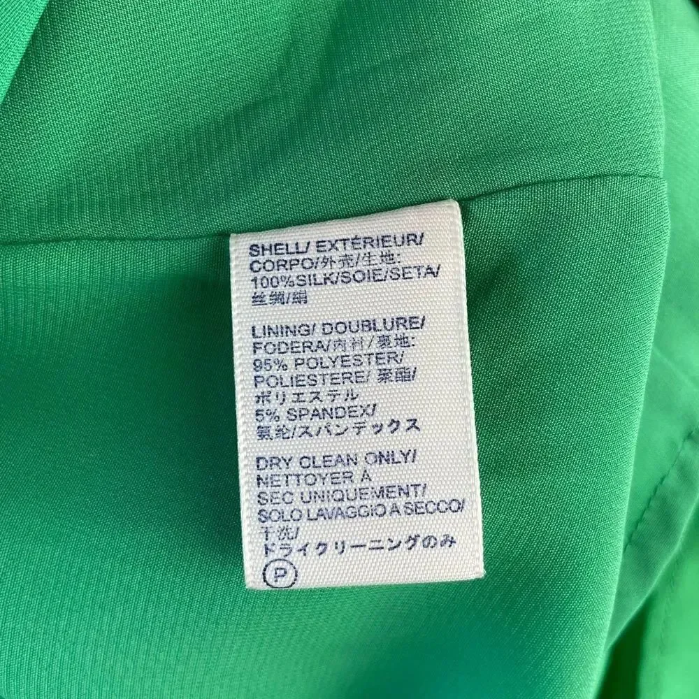 NWT Rebecca Minkoff Green Silk Midi Dress Size XS