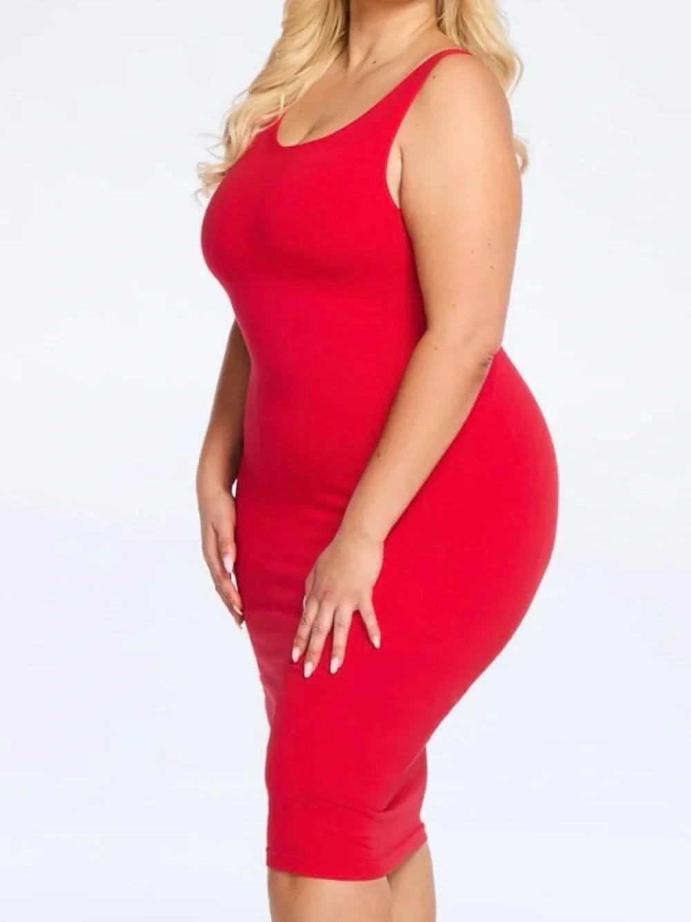 New Shes Waisted Jersey Halter Midi Dress Secret Sculpt