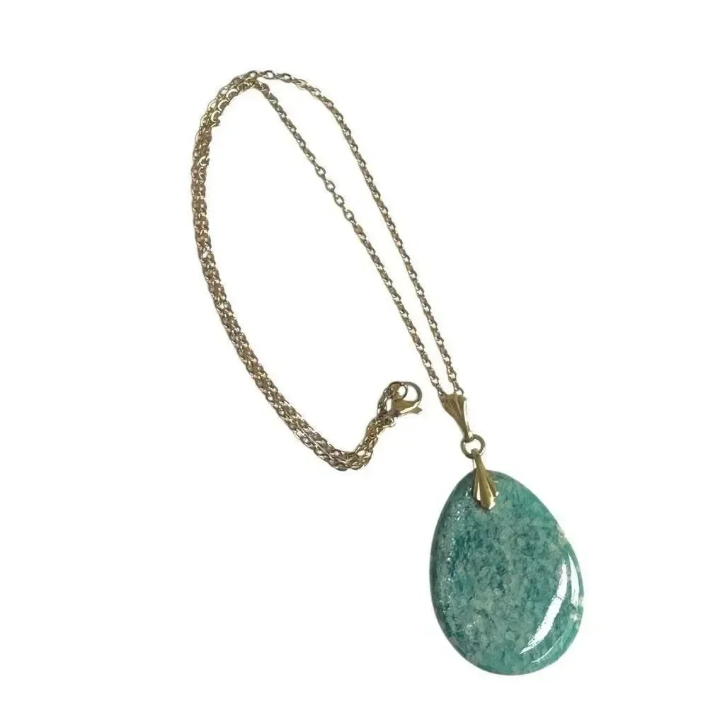 Amazonite Teardrop Pendant Necklace amazonite teardrop
