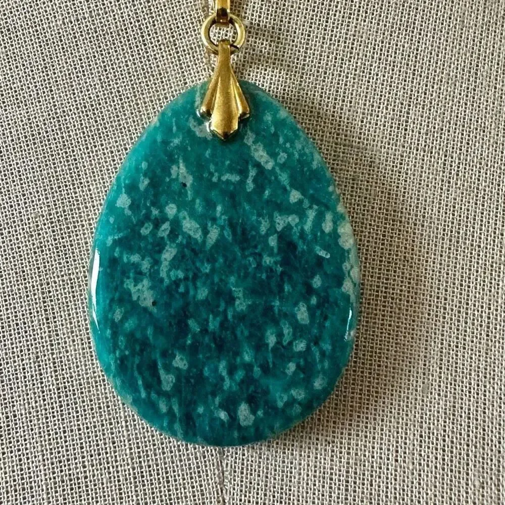 Amazonite Teardrop Pendant Necklace amazonite teardrop
