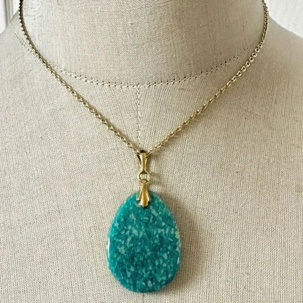 Amazonite Teardrop Pendant Necklace amazonite teardrop