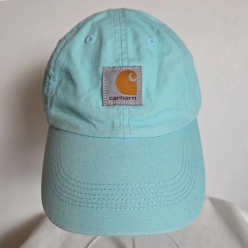 Carhartt Kids Canvas Baseball Cap Aqua Blue Adjustable Hat‎ One Size Outdoors