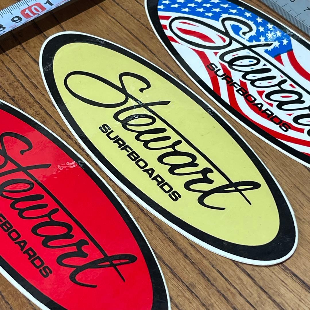 Stewart Surf 90s Sticker 3-Piece Set Rare US Authentic