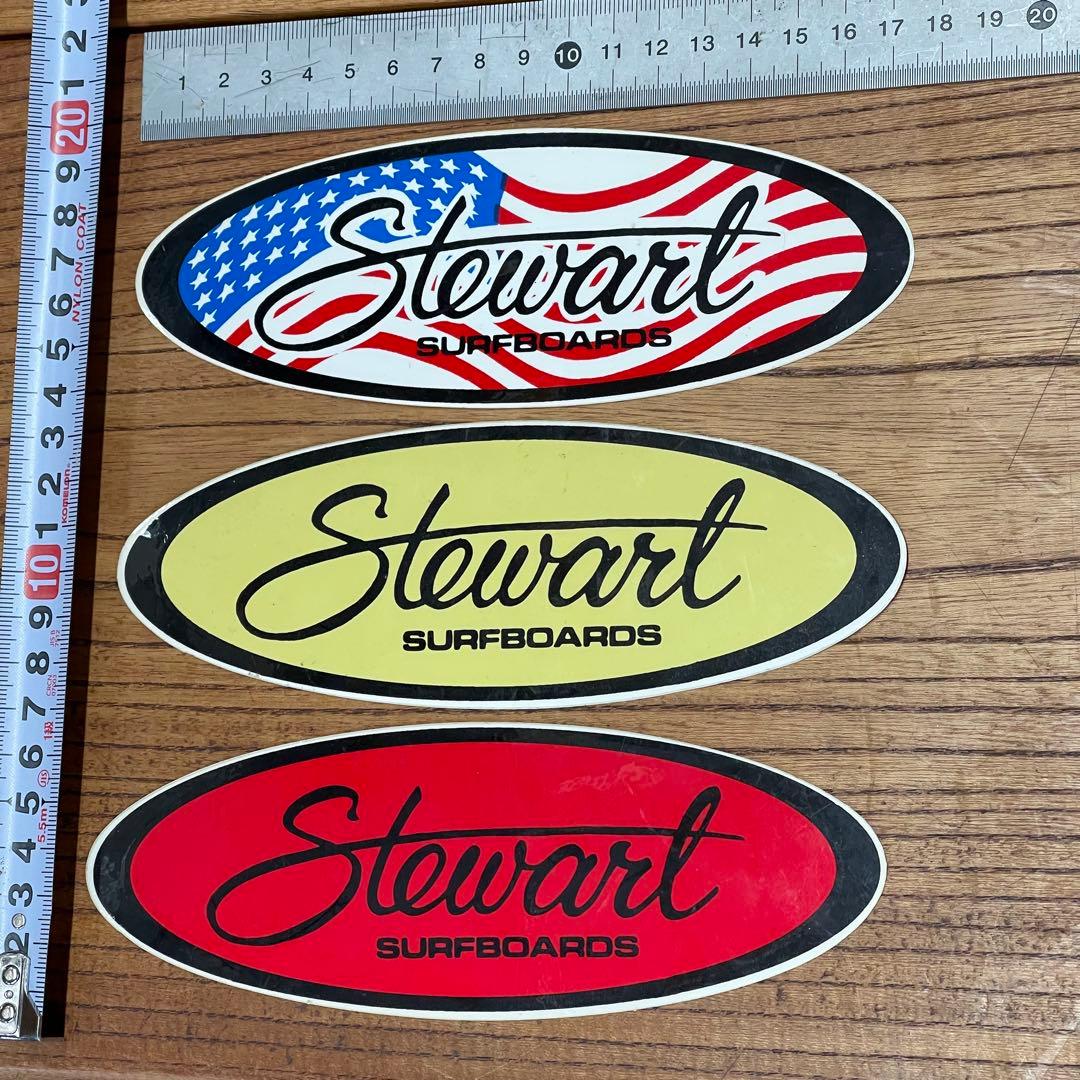 Stewart Surf 90s Sticker 3-Piece Set Rare US Authentic