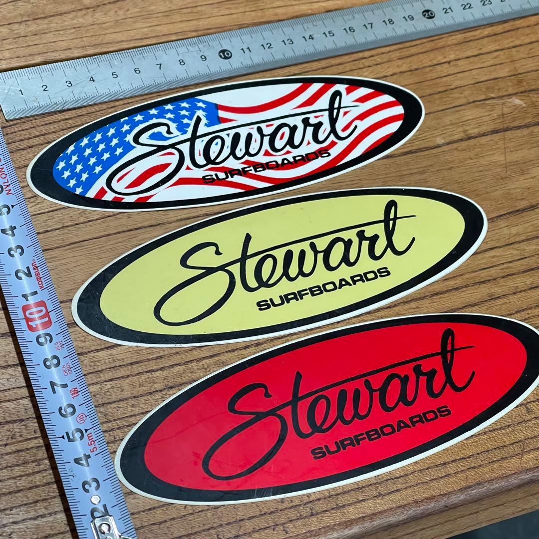 Stewart Surf 90s Sticker 3-Piece Set Rare US Authentic