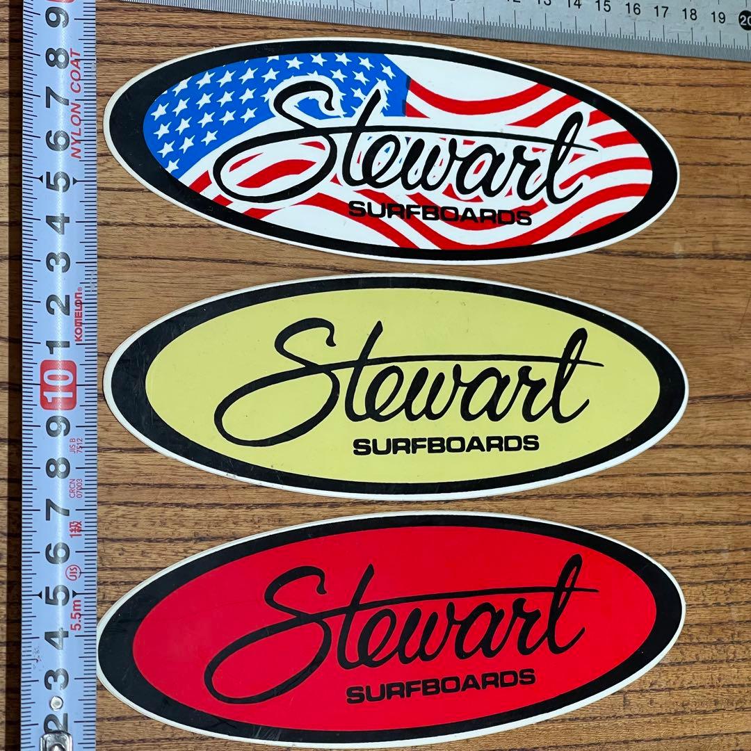 Stewart Surf 90s Sticker 3-Piece Set Rare US Authentic